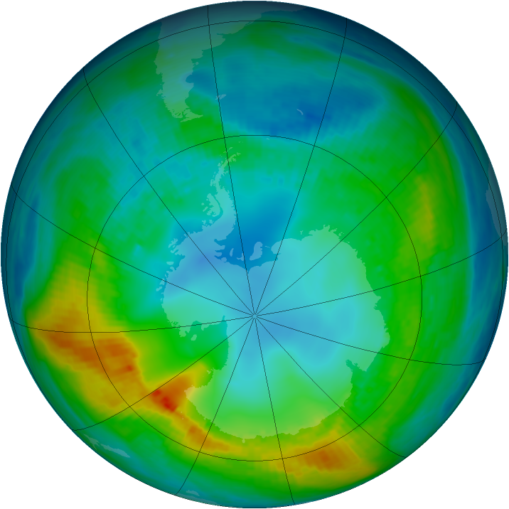 Antarctic ozone map for 04 May 1980